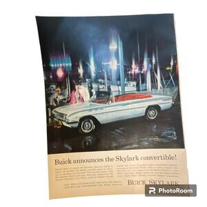 Vtg Buick 1962 Skylark Print Ad 14x10.5 Seagrams 7 Crown May 11 1962 Frame Ready